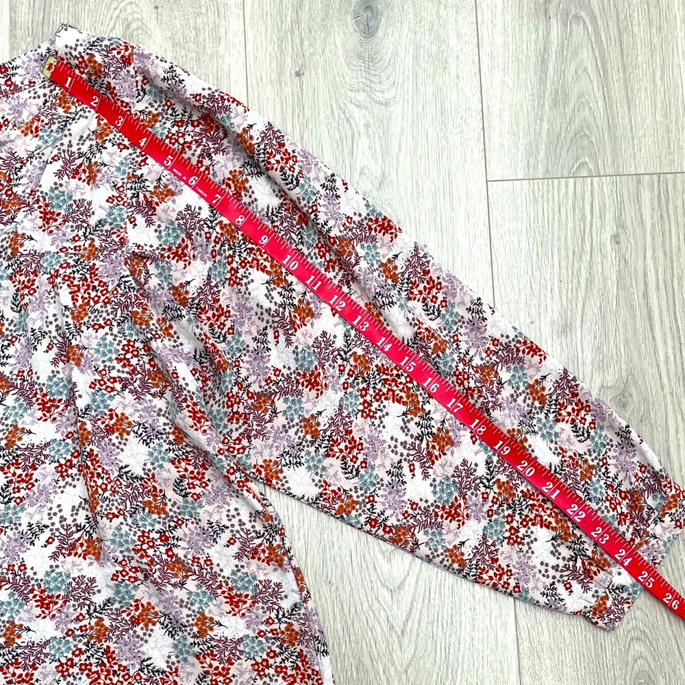 LOFT • Beautiful Womens Floral Keyhole Tie Top Blouse Long Sleeve - Picture 8 of 11